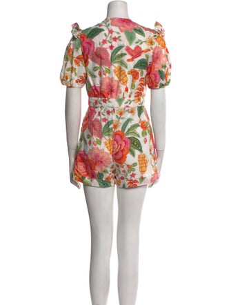 Farm Rio Floral Print V-Neck Romper