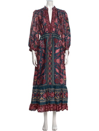 Farm Rio Paisley Print Long Dress