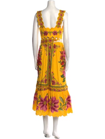 Farm Rio Floral Print Midi Length Dress