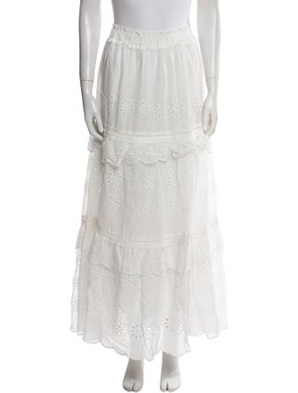 Farm Rio Ruffle Embellishment Midi Length Skirt