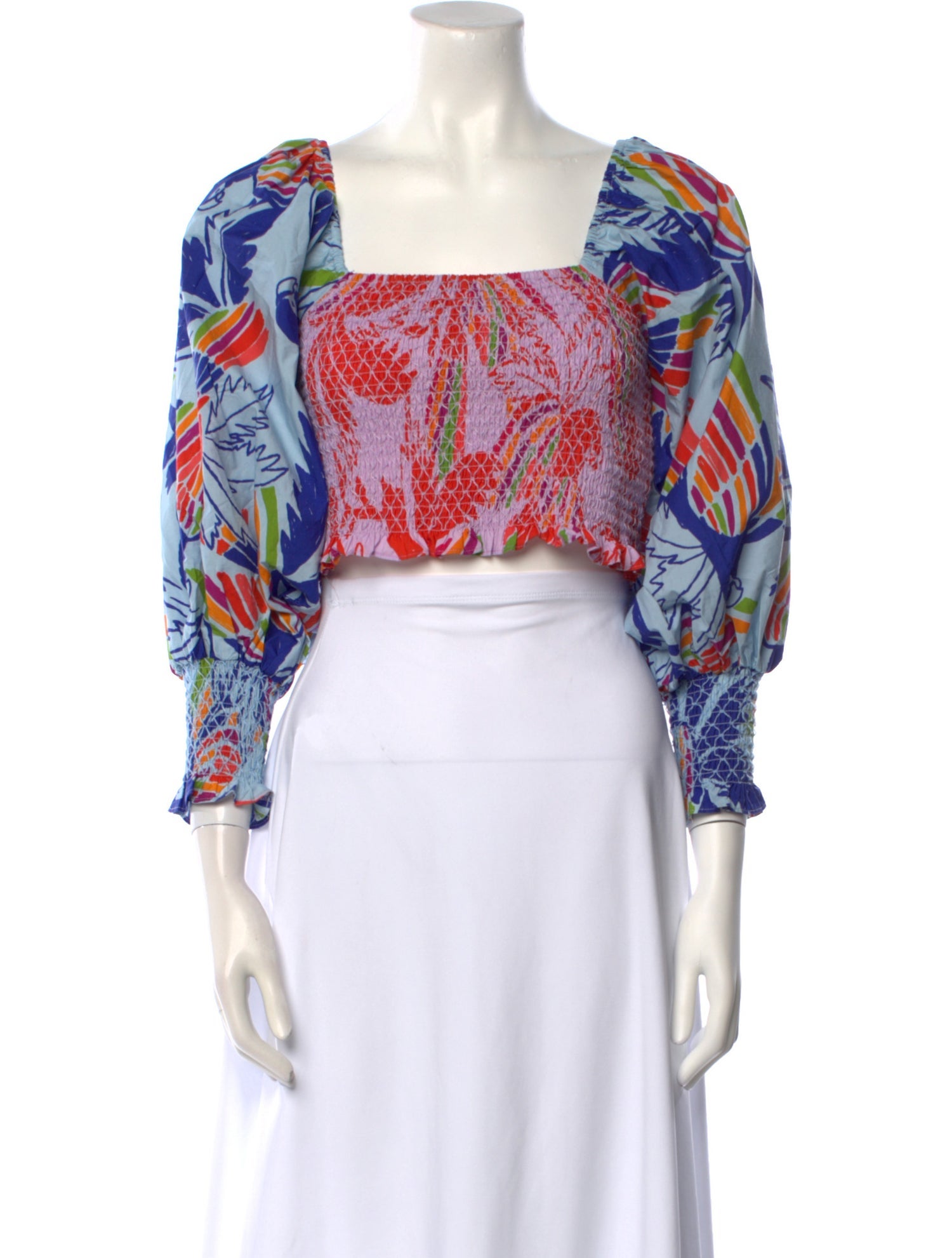 Farm Rio Paisley Print Square Neckline Crop Top w/ Tags