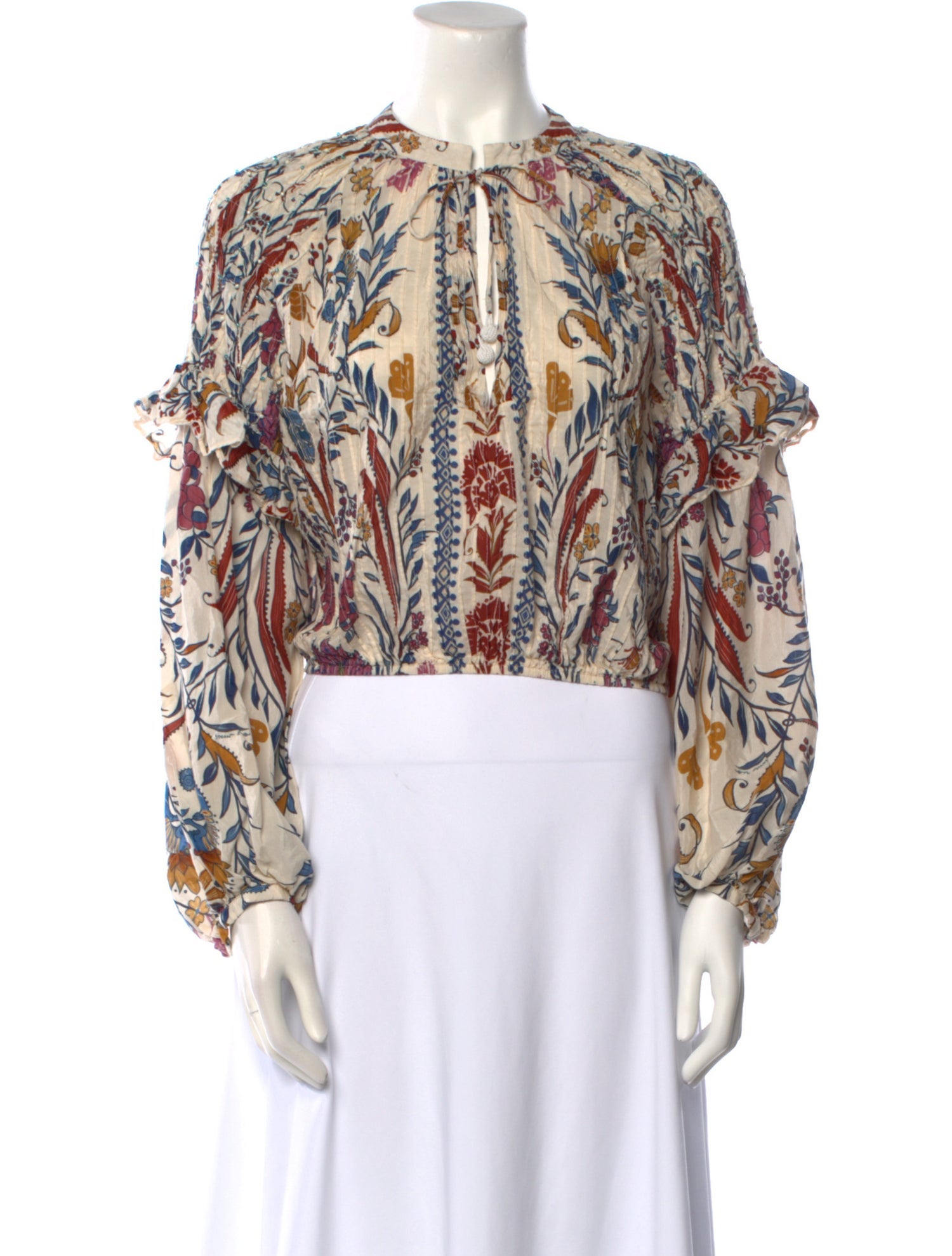 Farm Rio Printed Crew Neck Blouse