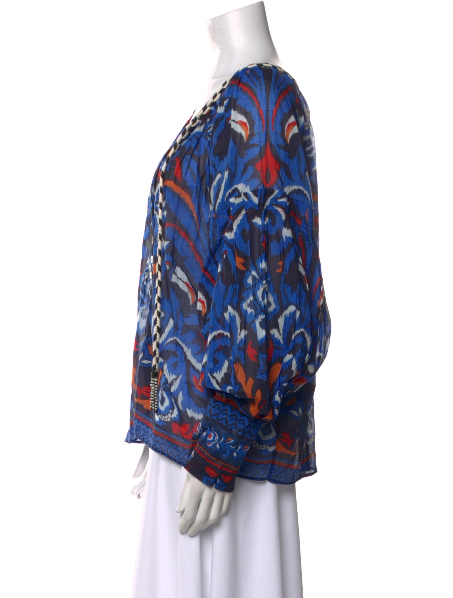 Farm Rio Printed V-Neck Blouse