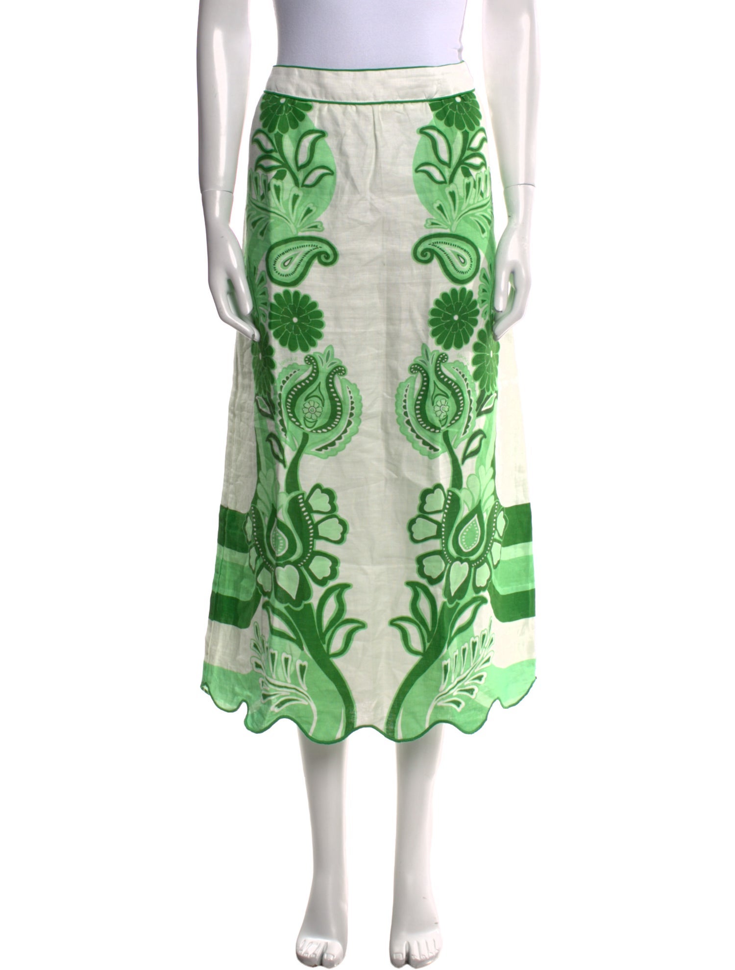 Farm Rio Linen Midi Length Skirt