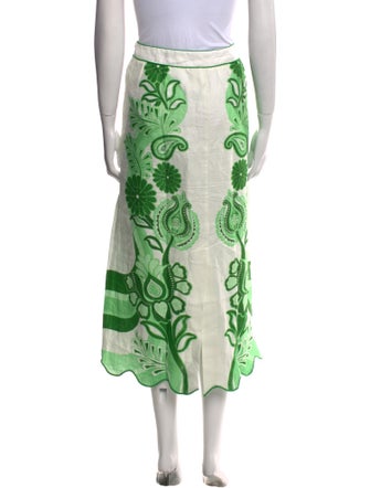 Farm Rio Linen Midi Length Skirt