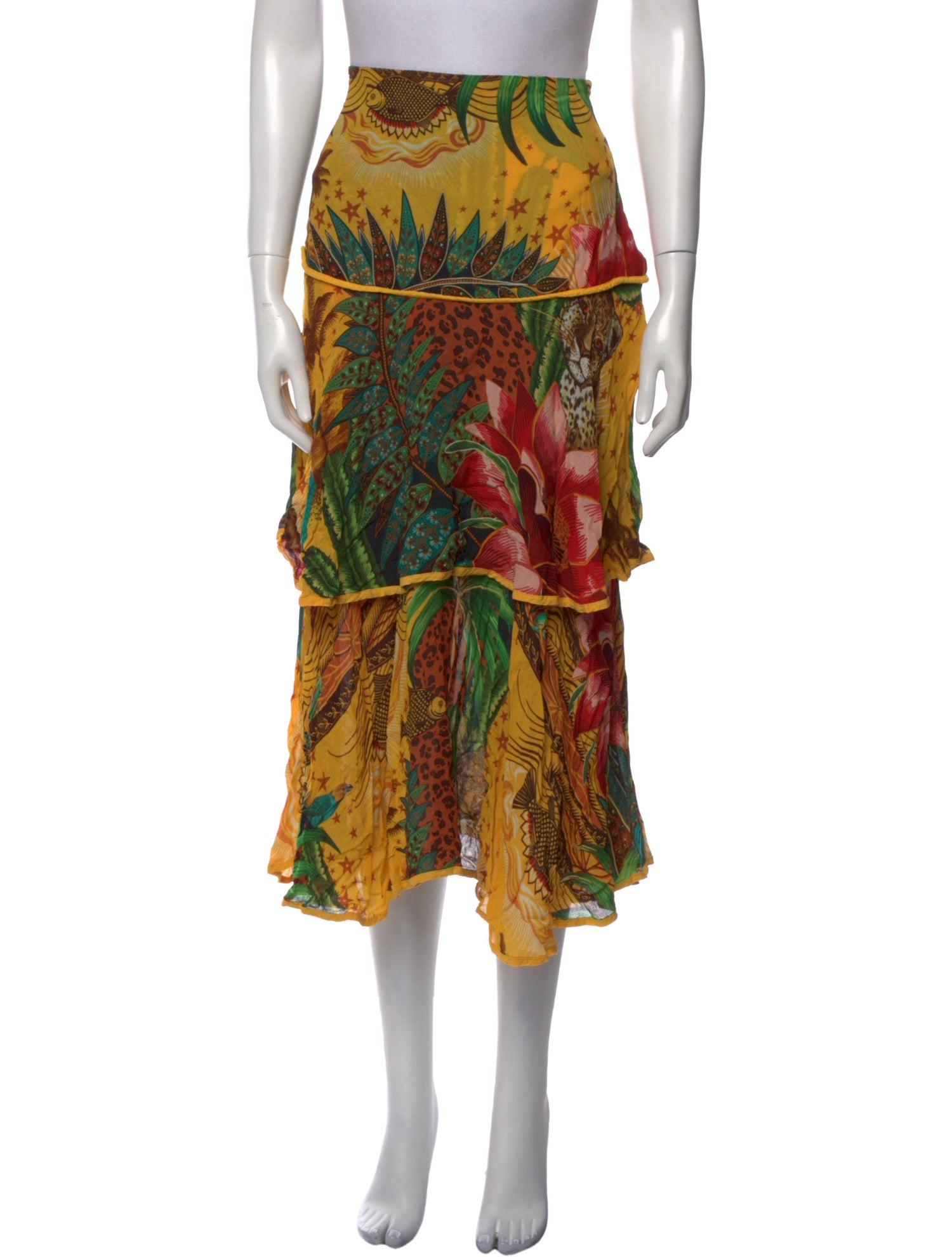 Farm Rio Printed Midi Length Skirt