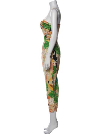 Farm Rio Printed Square Neckline Jumpsuit