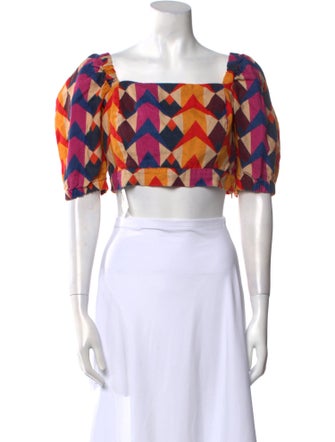 Farm Rio Linen Printed Crop Top