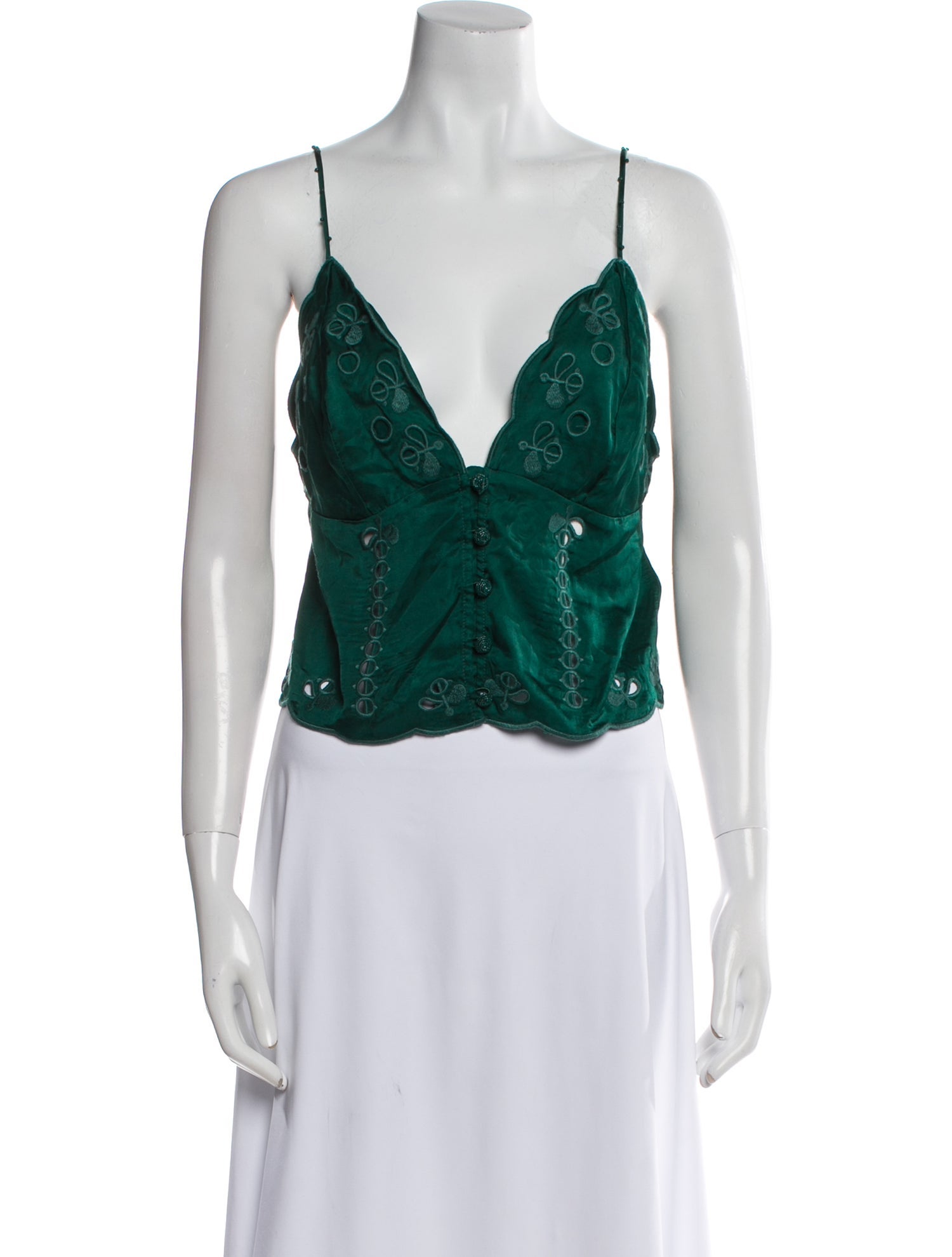 Farm Rio V-Neck Sleeveless Crop Top