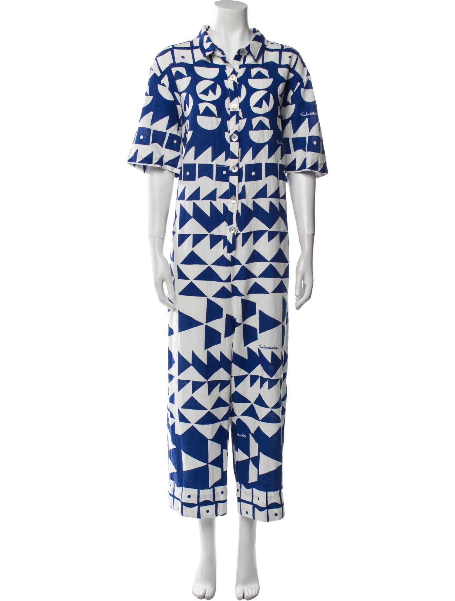 Farm Rio Printed V-Neck Jumpsuit