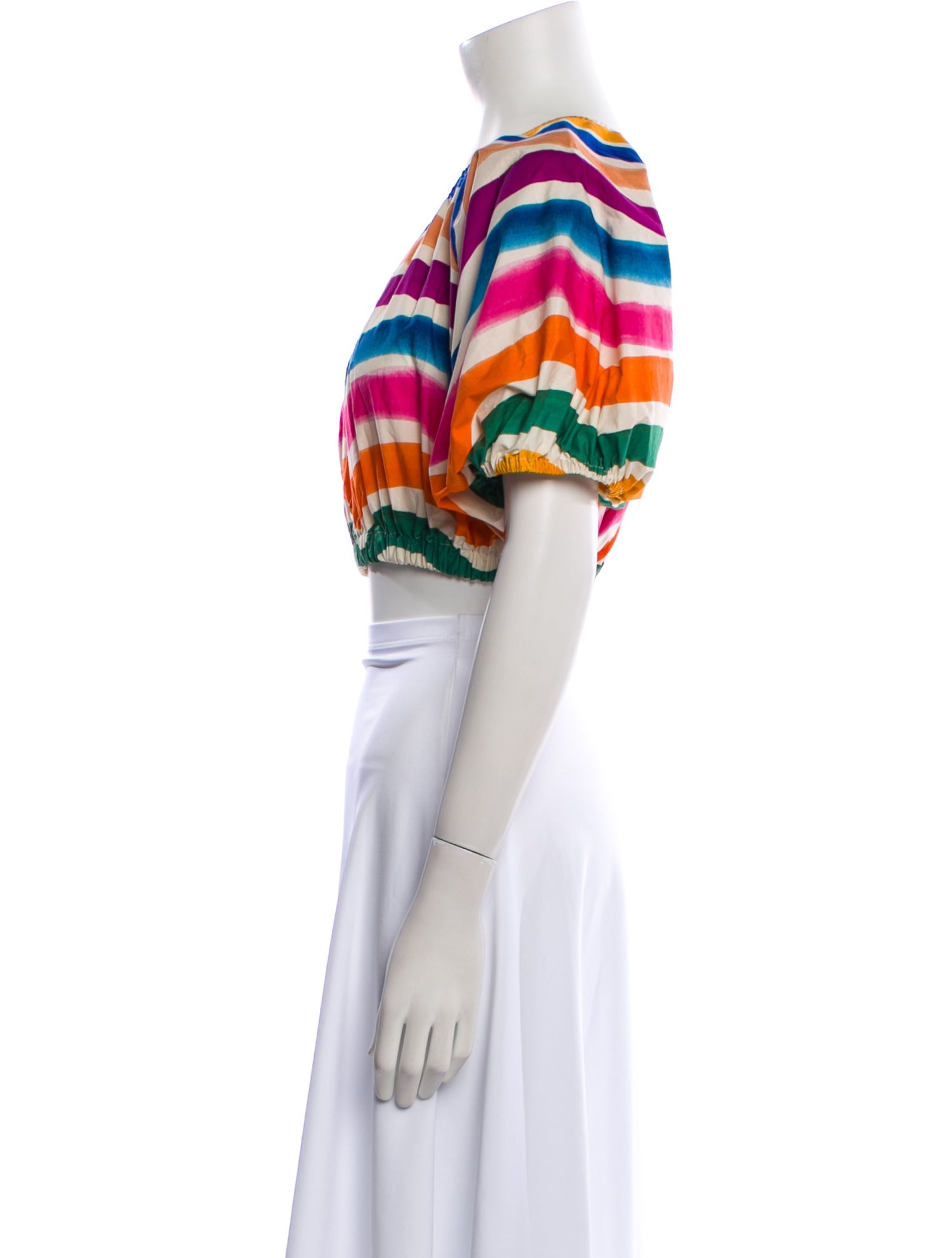 Farm Rio Striped Scoop Neck Crop Top