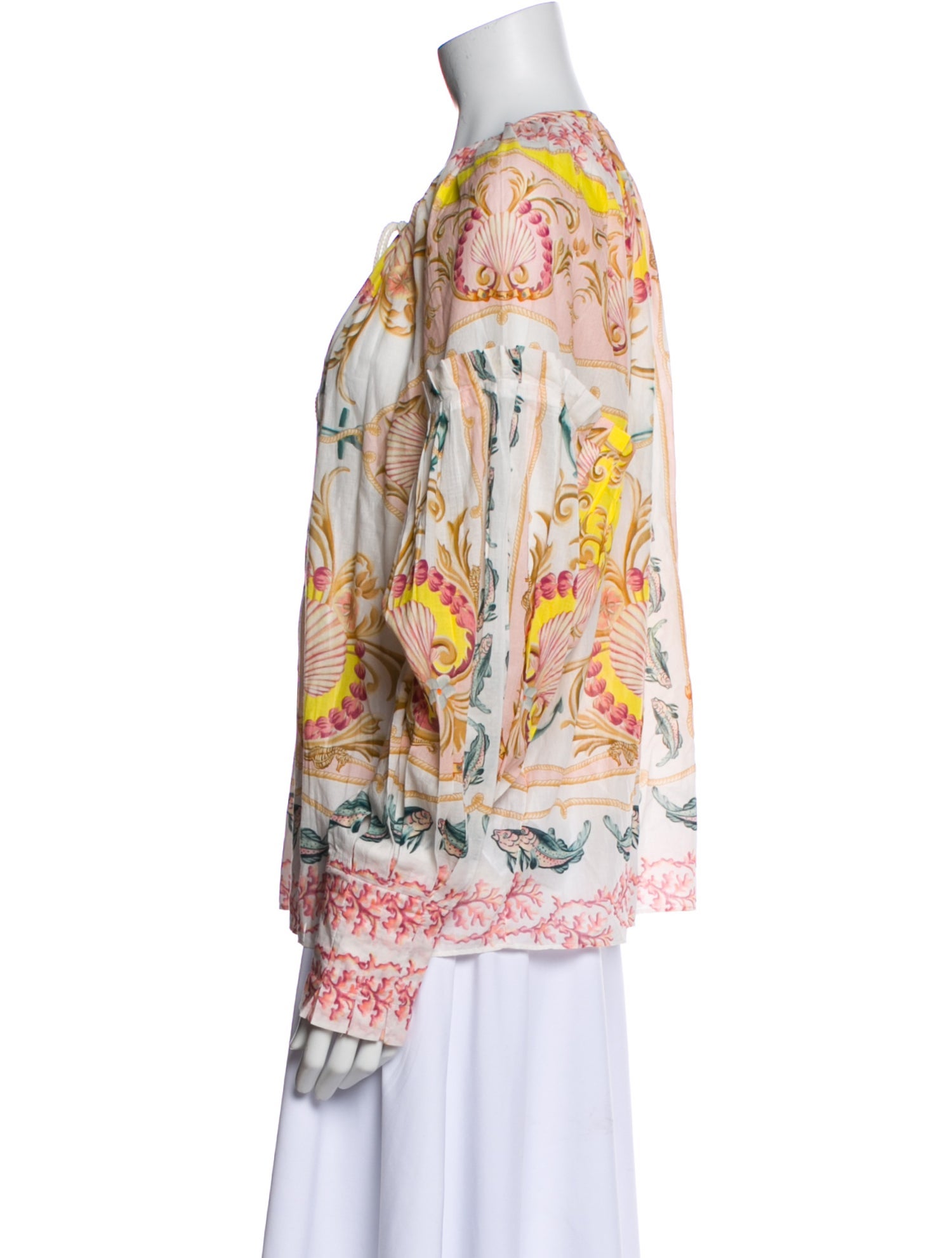 Farm Rio Printed V-Neck Blouse