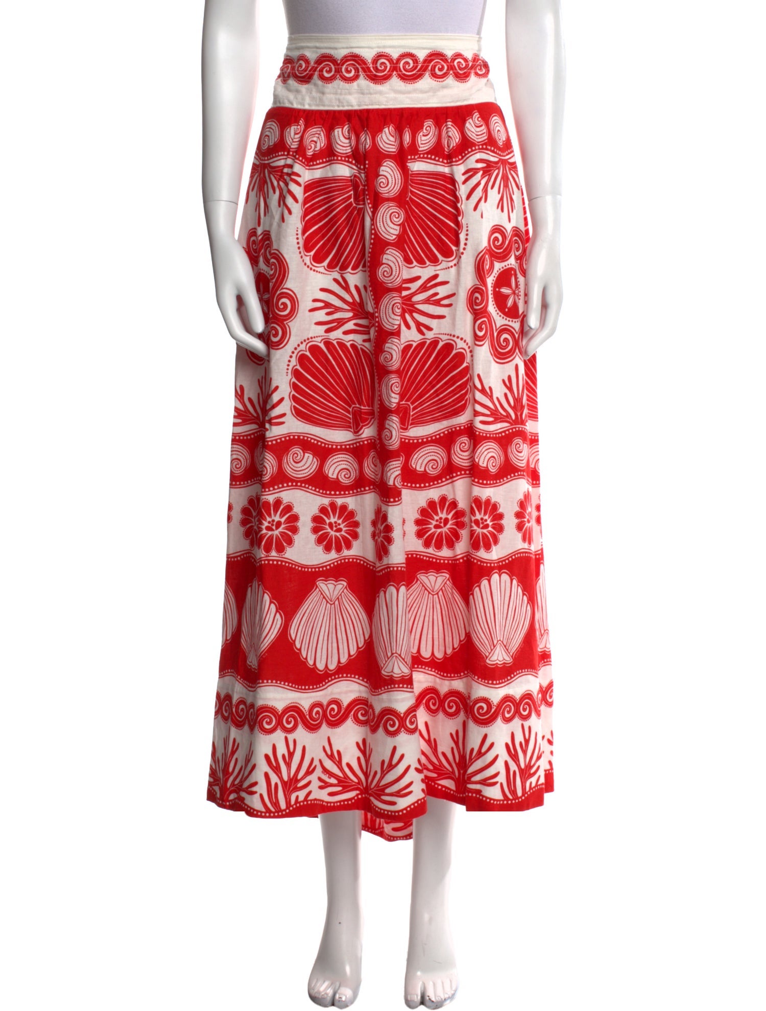 Farm Rio Linen Midi Length Skirt