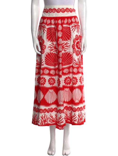 Farm Rio Linen Midi Length Skirt