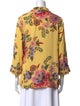 Farm Rio Floral Print Three-Quarter Sleeve Blouse