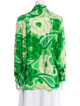 Farm Rio Floral Print Long Sleeve Button-Up Top