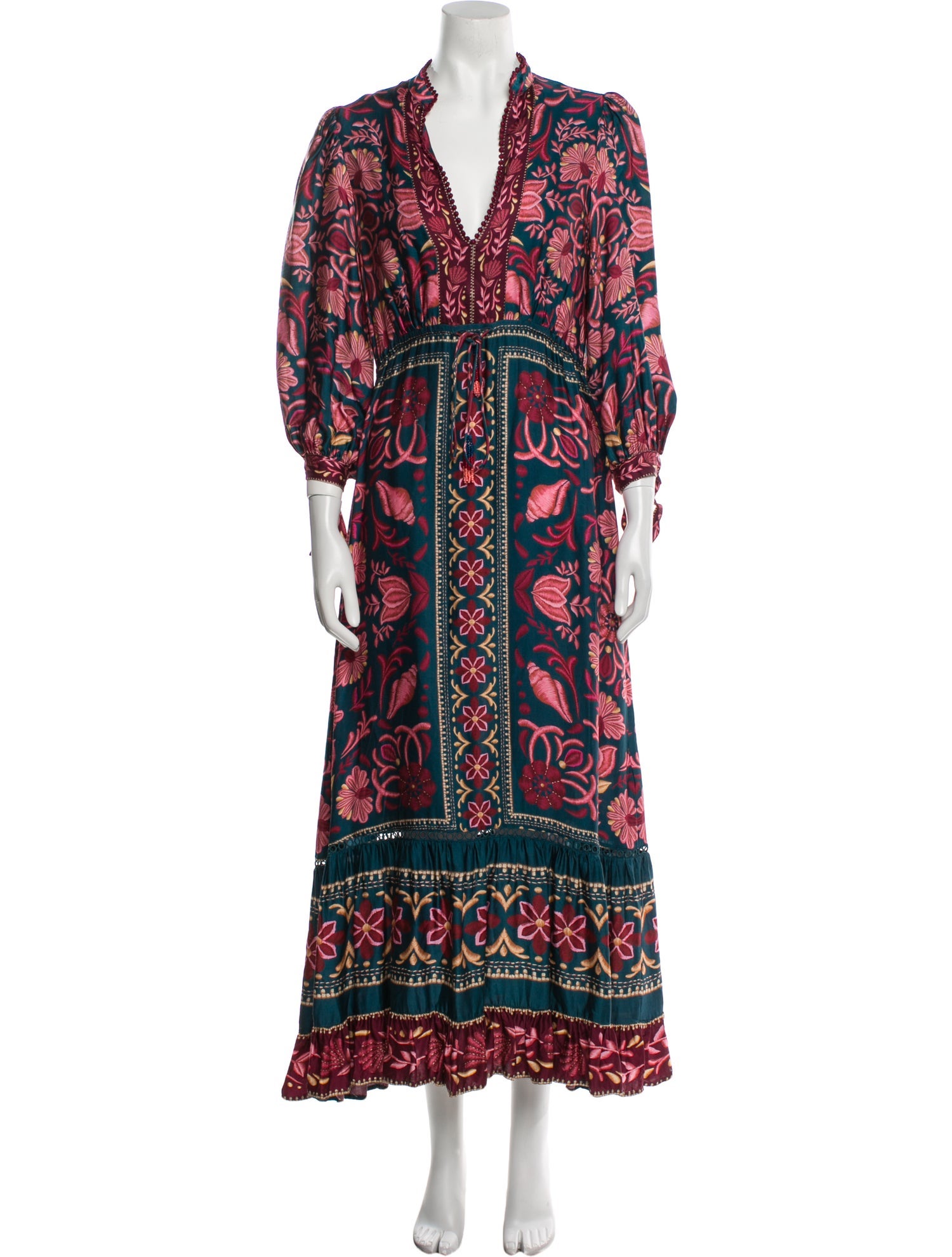 Farm Rio Paisley Print Long Dress