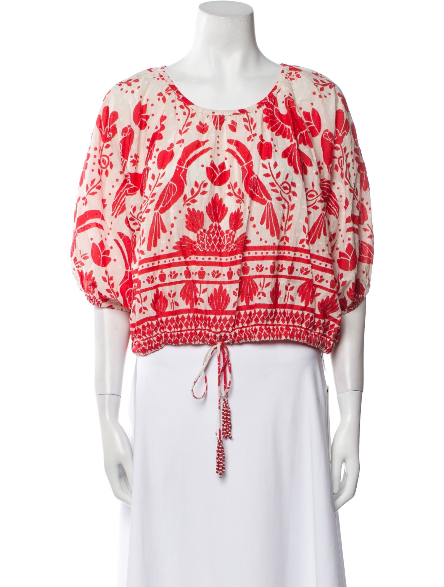 Farm Rio Paisley Print Scoop Neck Crop Top