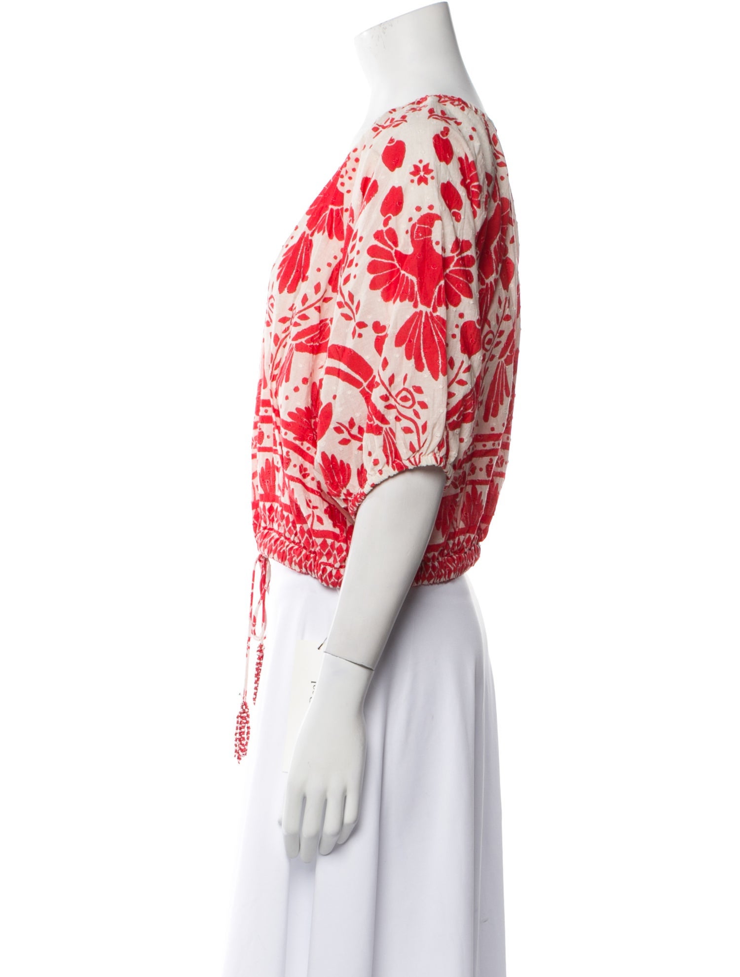 Farm Rio Paisley Print Scoop Neck Crop Top