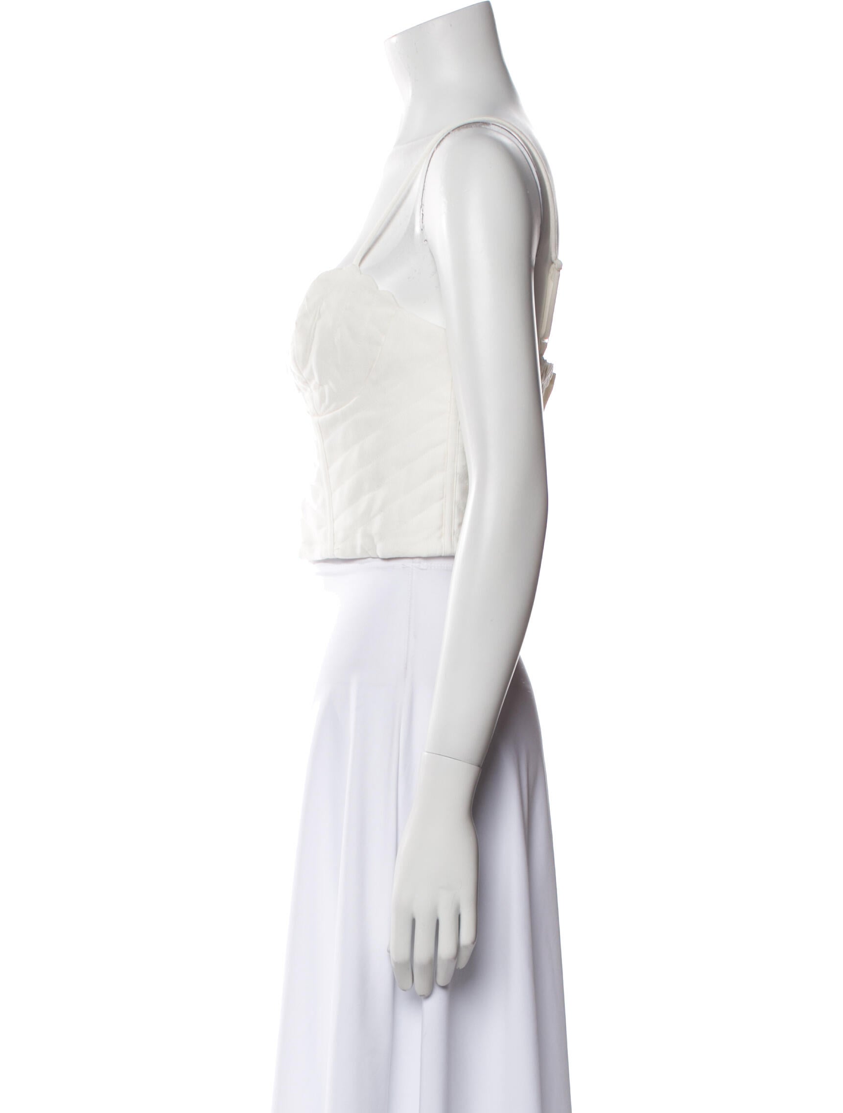 Farm Rio Square Neckline Sleeveless Crop Top