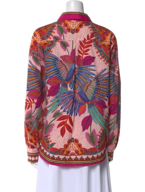 Farm Rio Linen Printed Button-Up Top