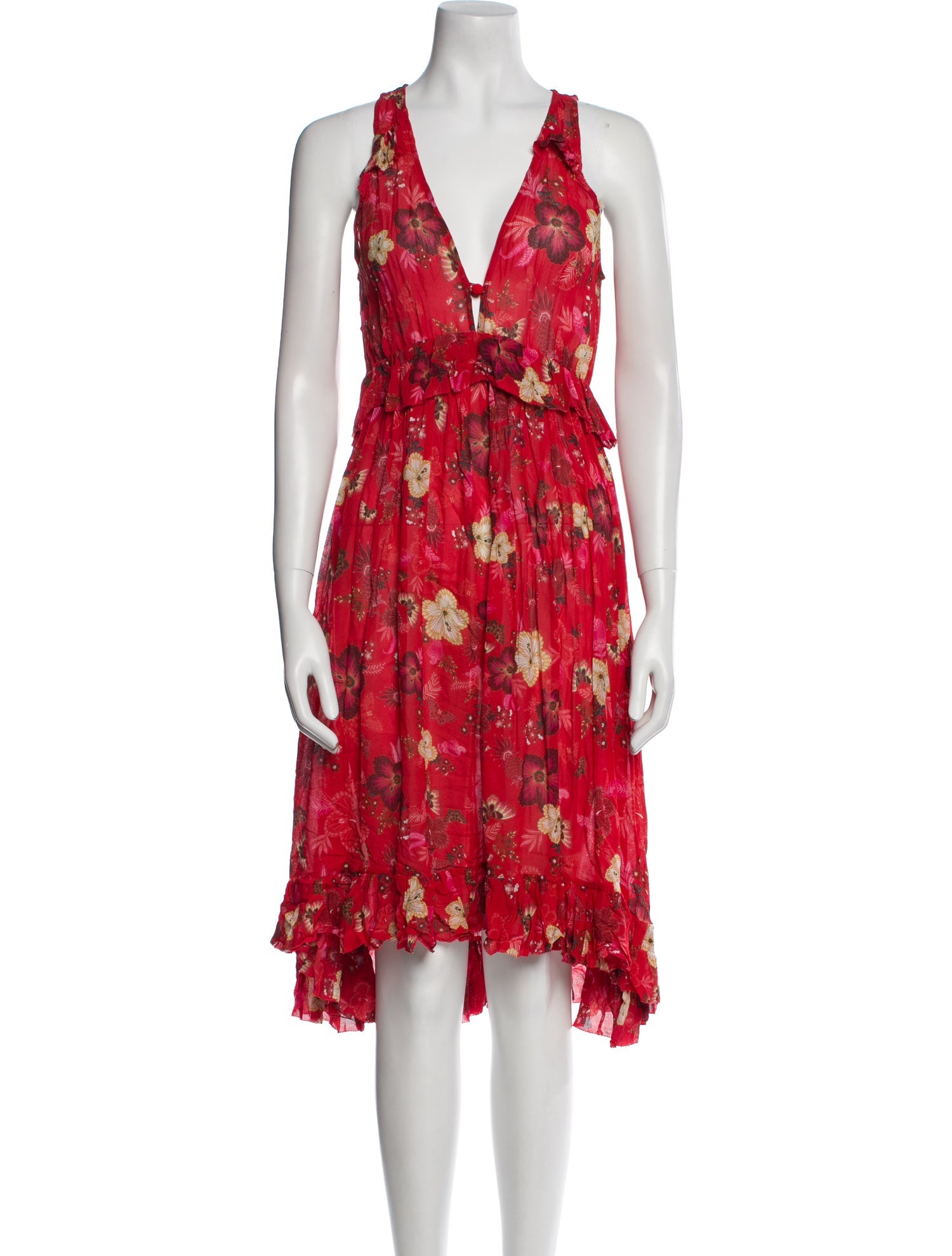 Farm Rio Floral Print Midi Length Dress