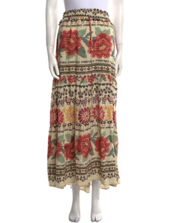 Farm Rio Floral Print Midi Length Skirt