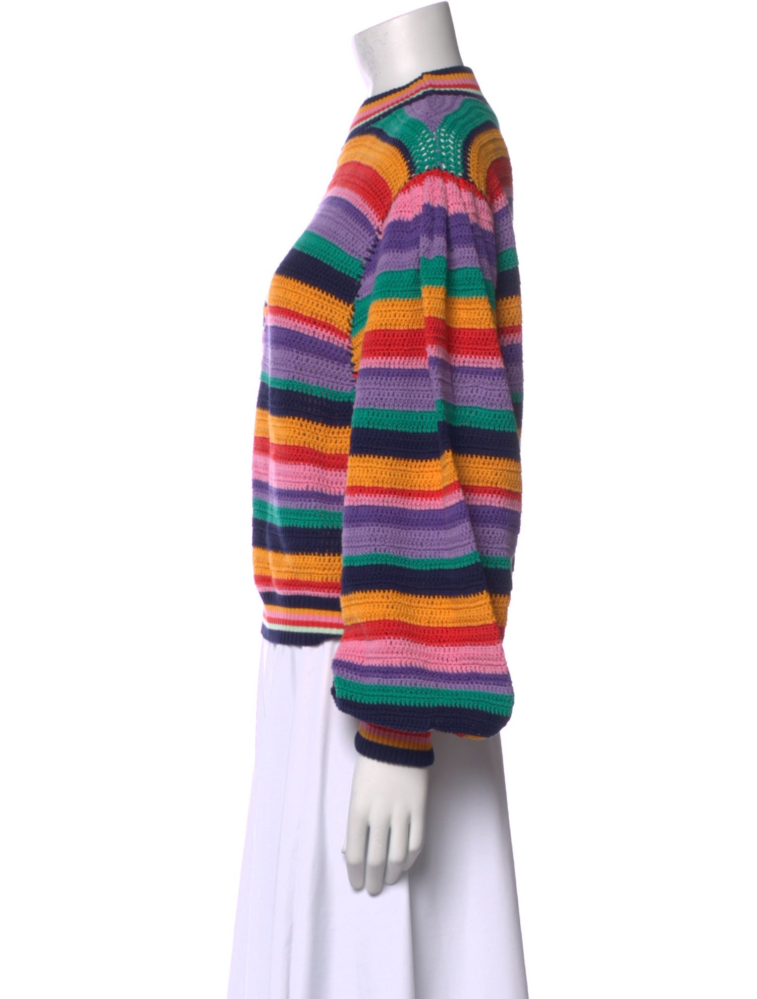 Farm Rio Striped Mock Neck Sweater