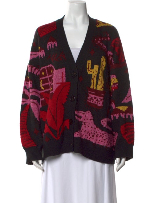 Farm Rio Printed V-Neck Sweater