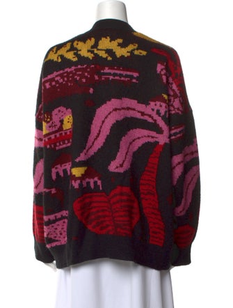 Farm Rio Printed V-Neck Sweater