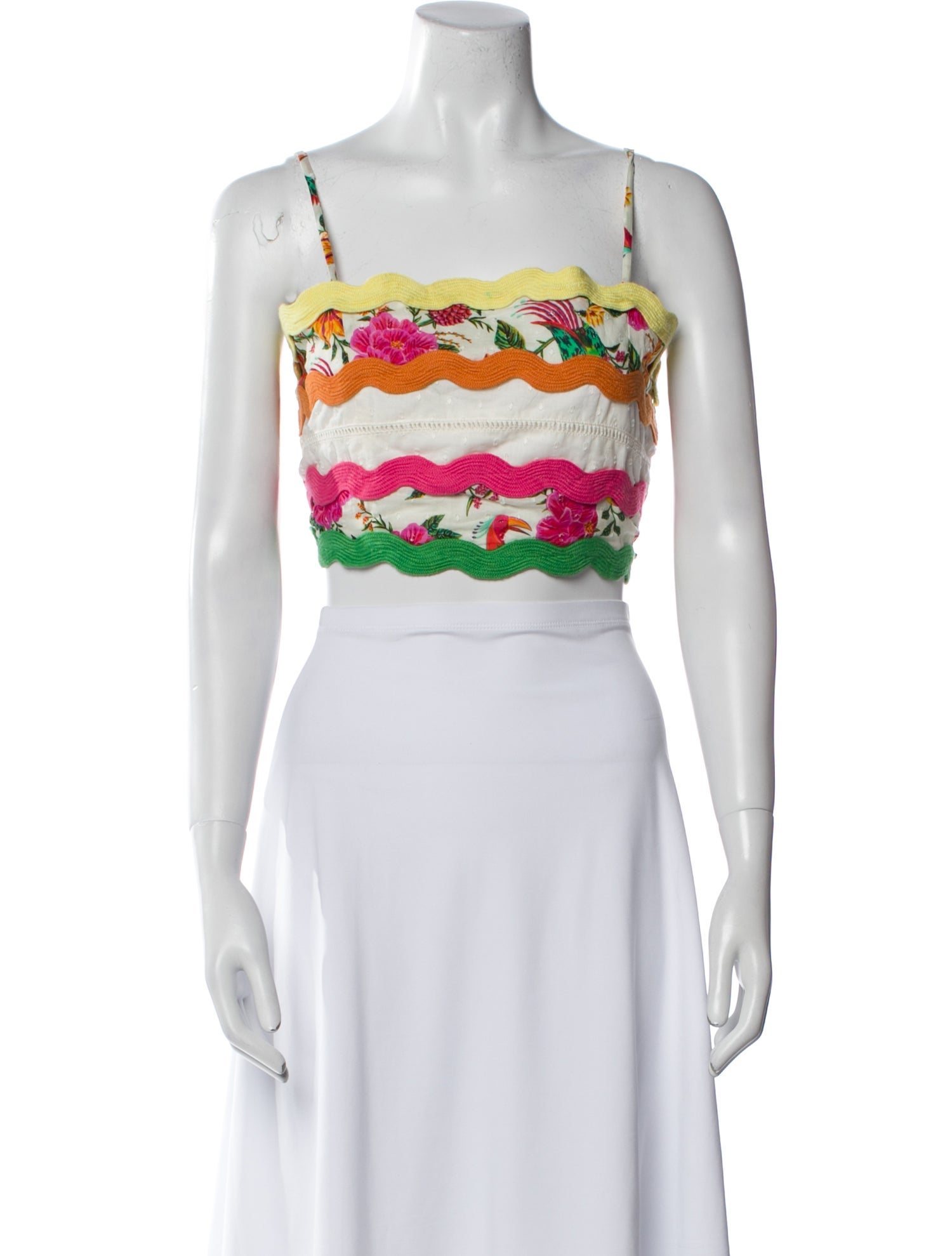 Farm Rio Printed Square Neckline Crop Top