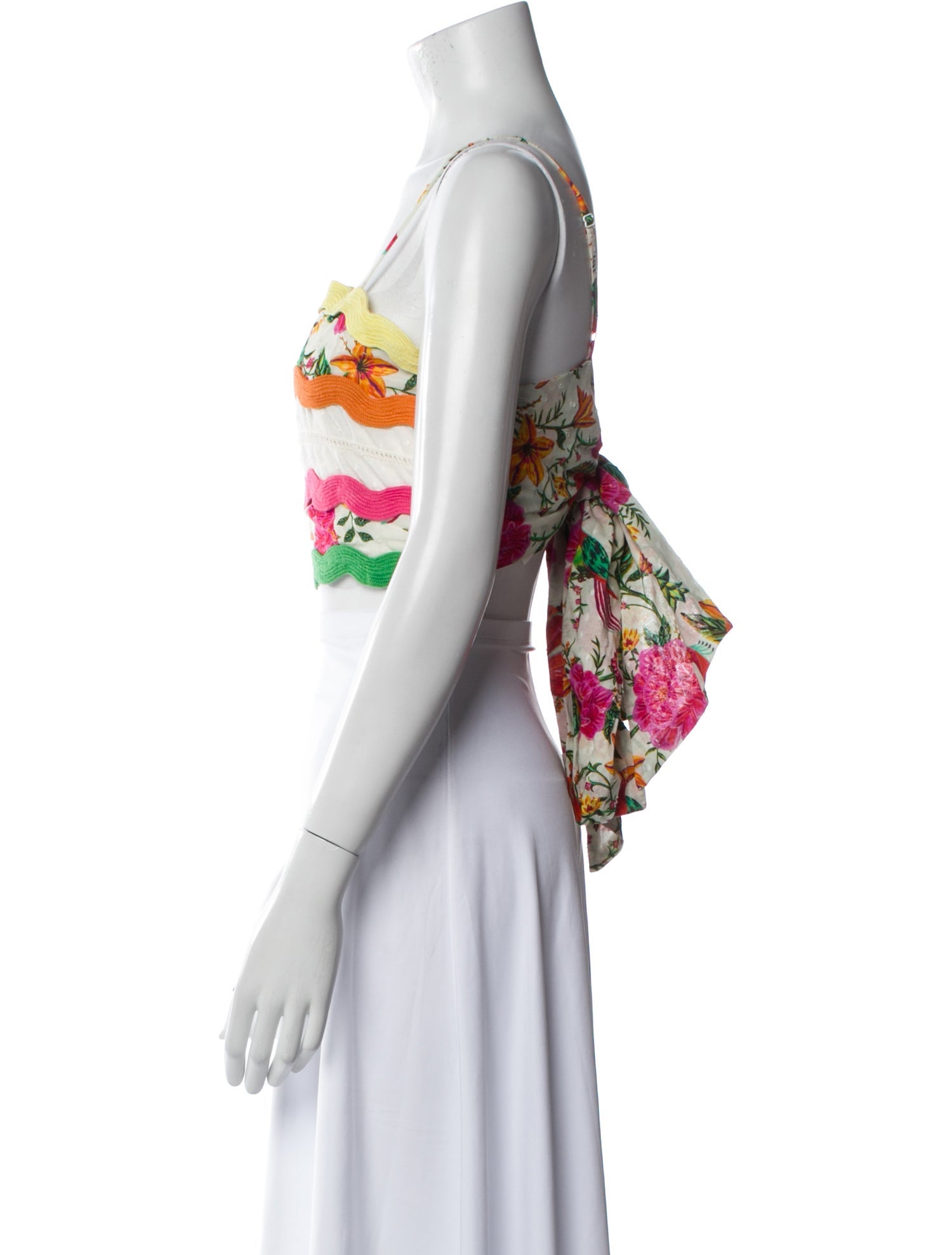 Farm Rio Printed Square Neckline Crop Top