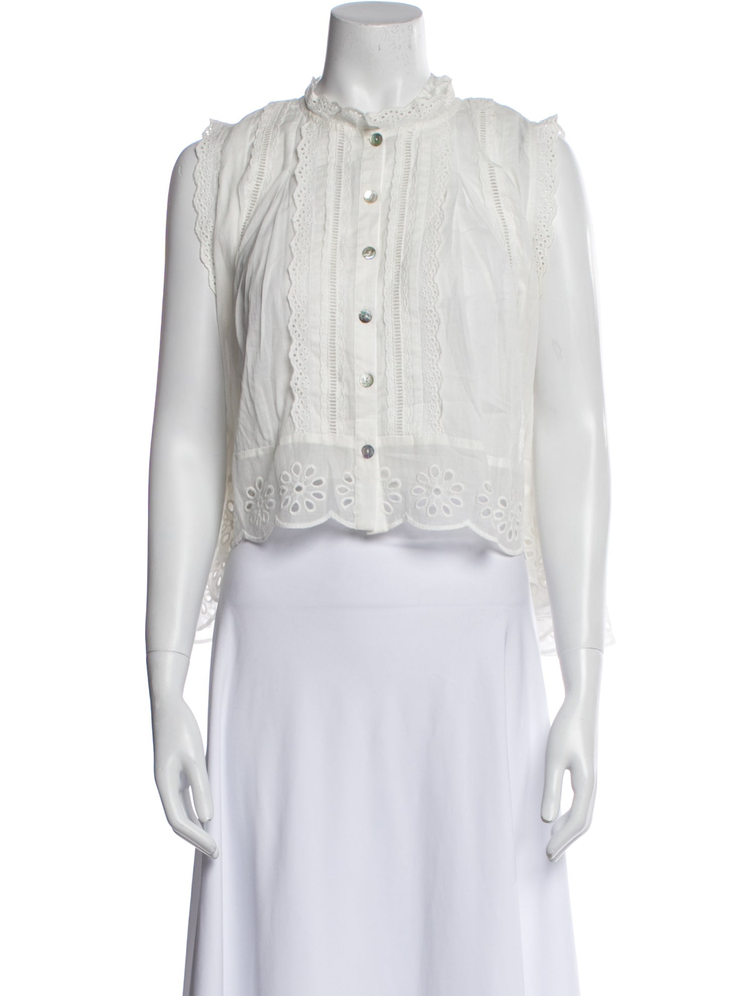 Farm Rio Mock Neck Sleeveless Crop Top