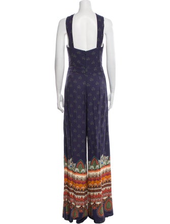 Farm Rio Printed V-Neck Jumpsuit
