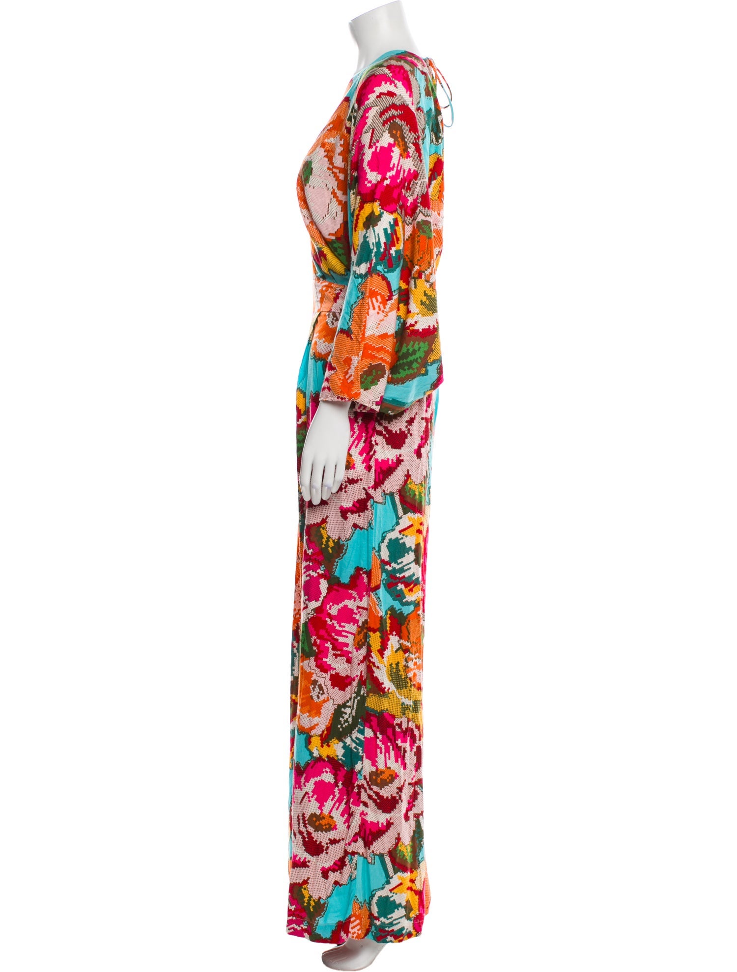 Farm Rio Floral Print V-Neck Jumpsuit