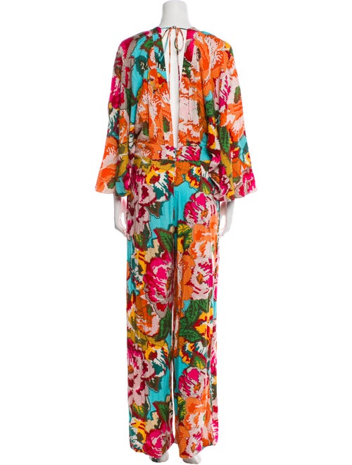 Farm Rio Floral Print V-Neck Jumpsuit