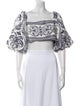 Farm Rio Printed Square Neckline Crop Top