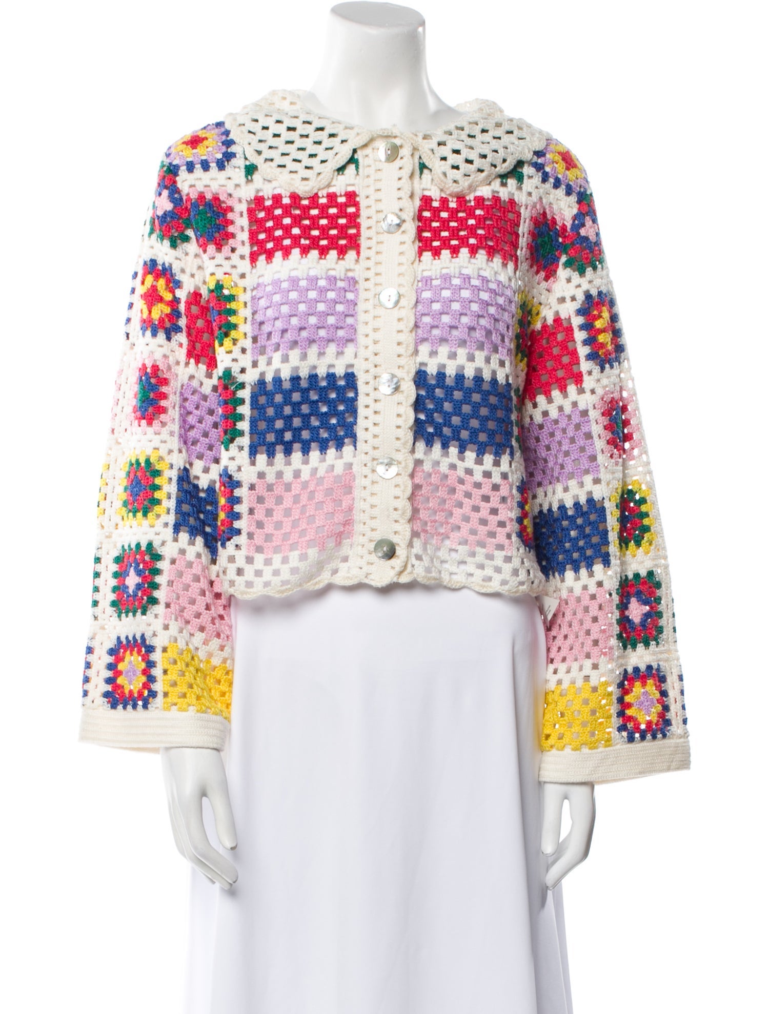 Farm Rio Striped Crew Neck Sweater