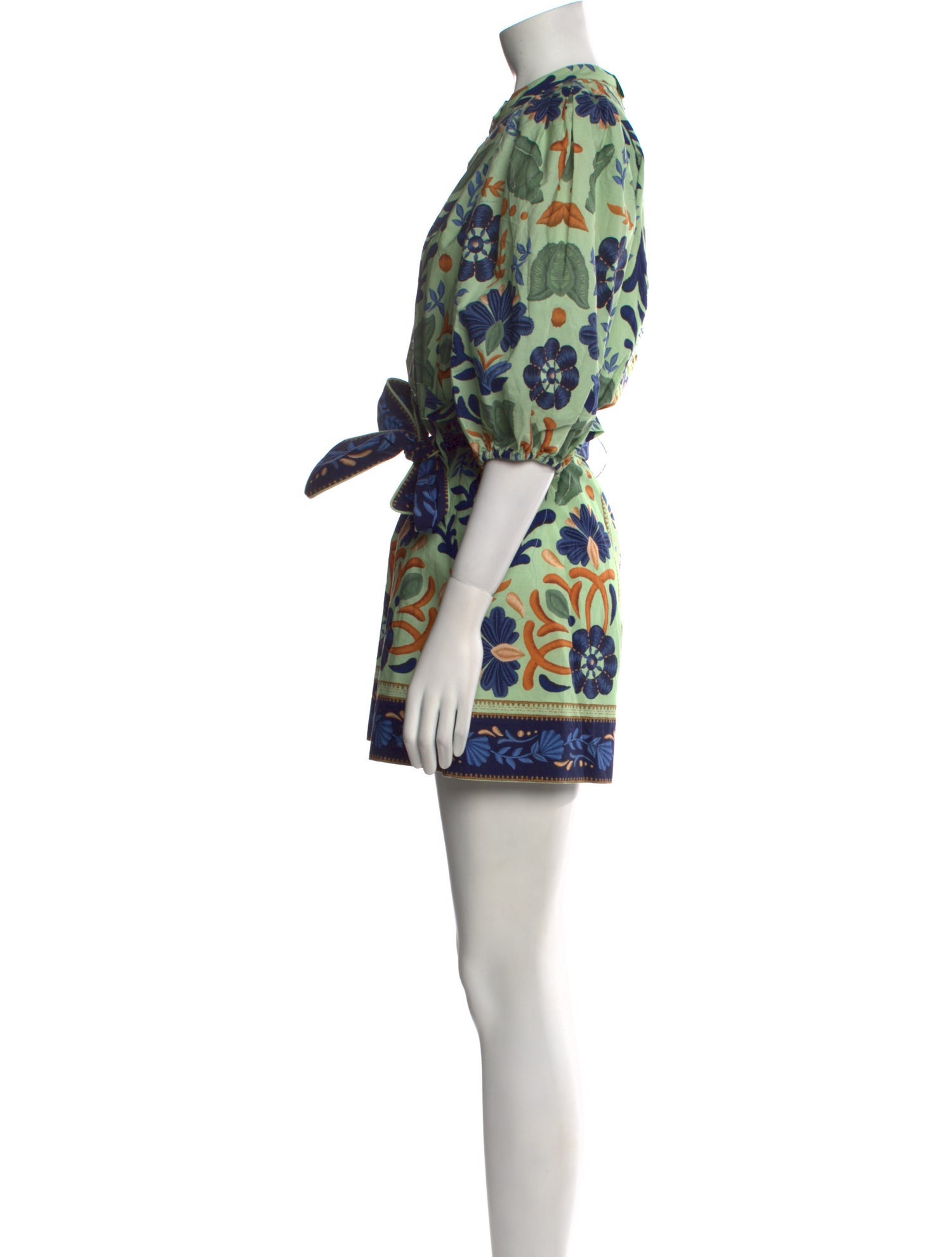 Farm Rio Floral Print Crew Neck Romper w/ Tags