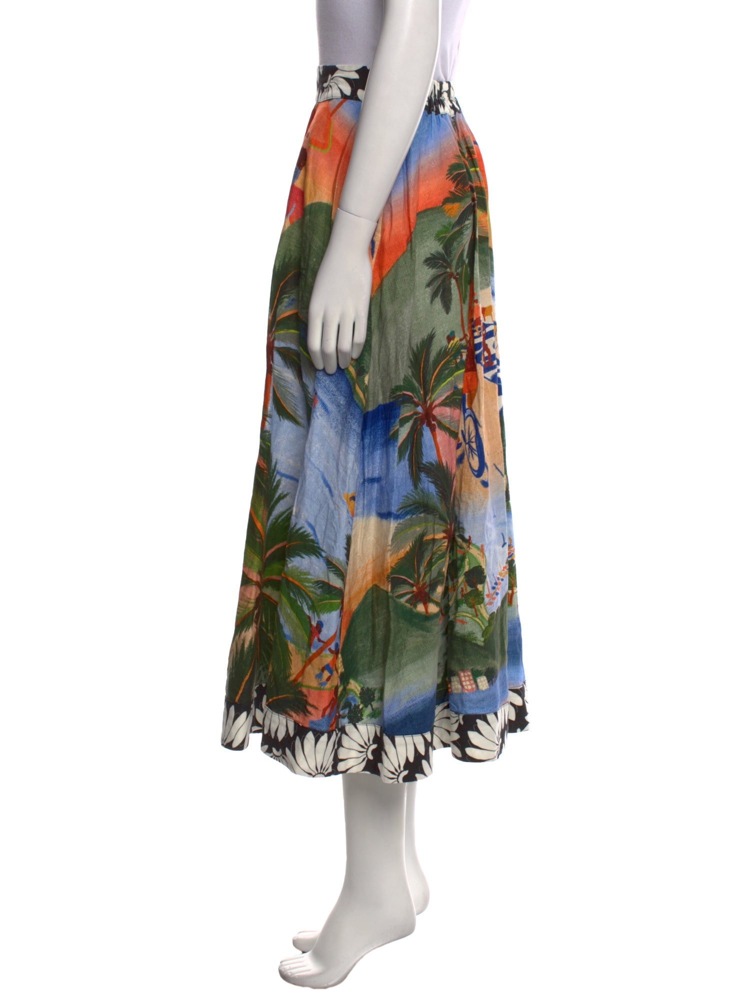 Farm Rio Printed Midi Length Skirt