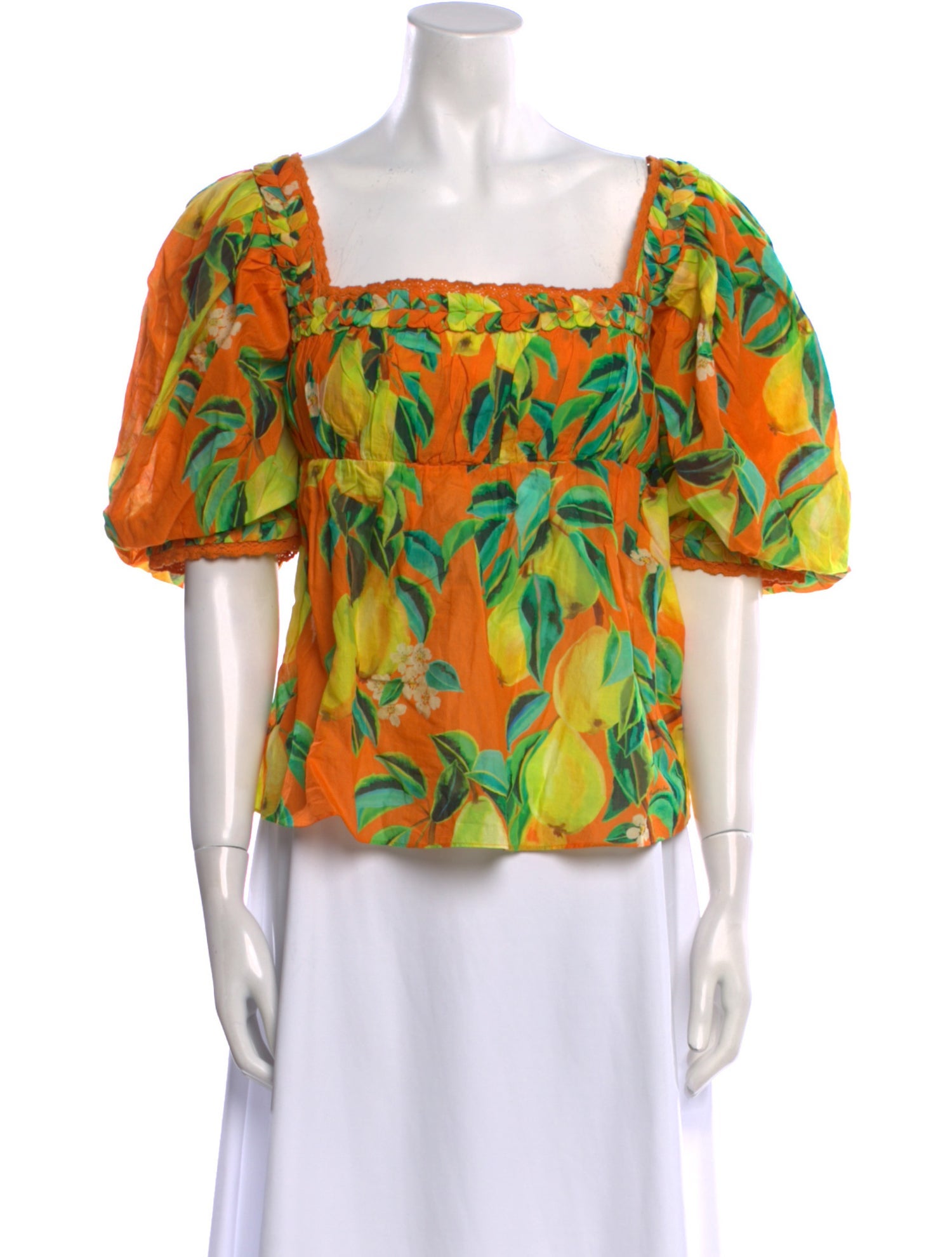 Farm Rio Floral Print Square Neckline Top