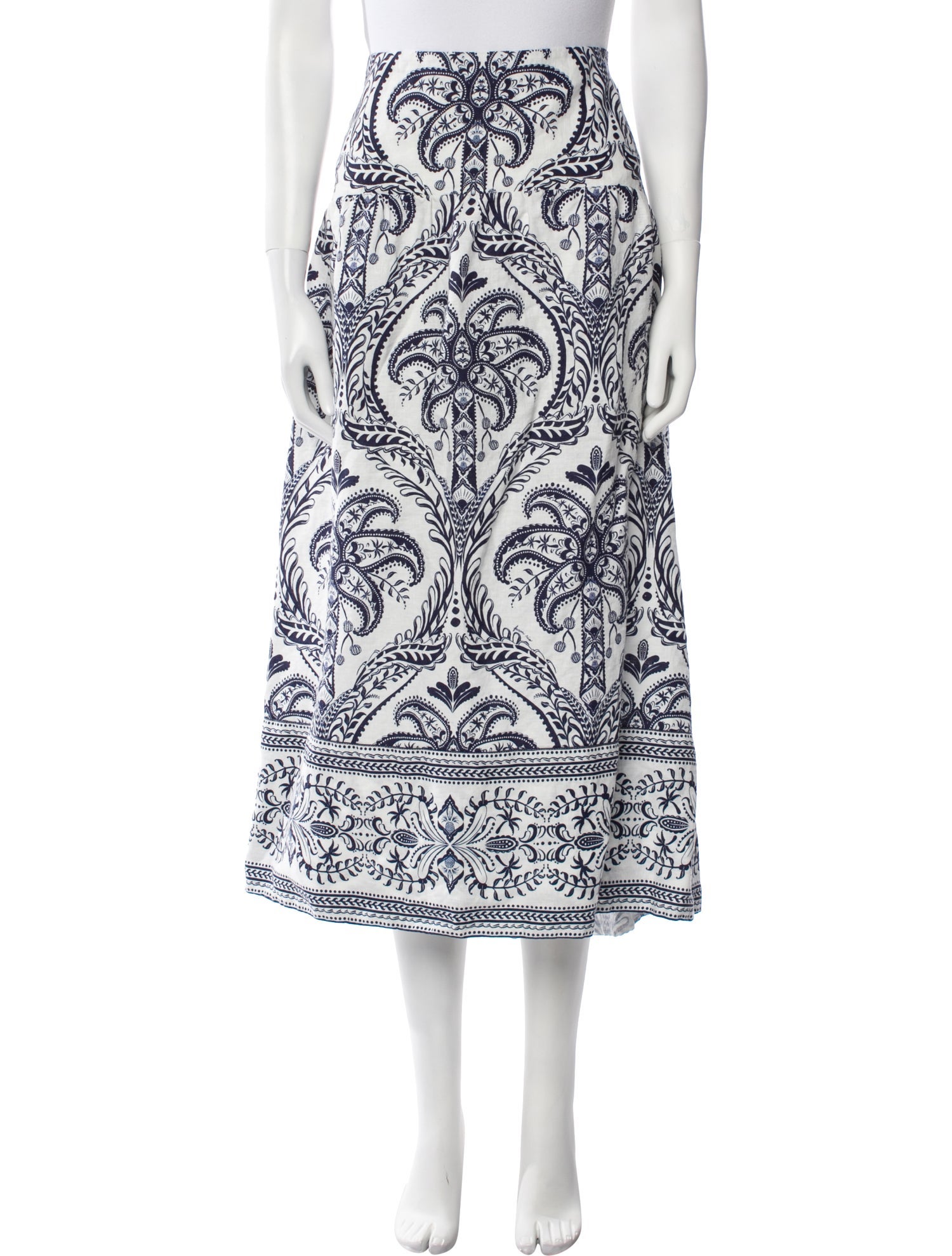 Farm Rio Linen Midi Length Skirt