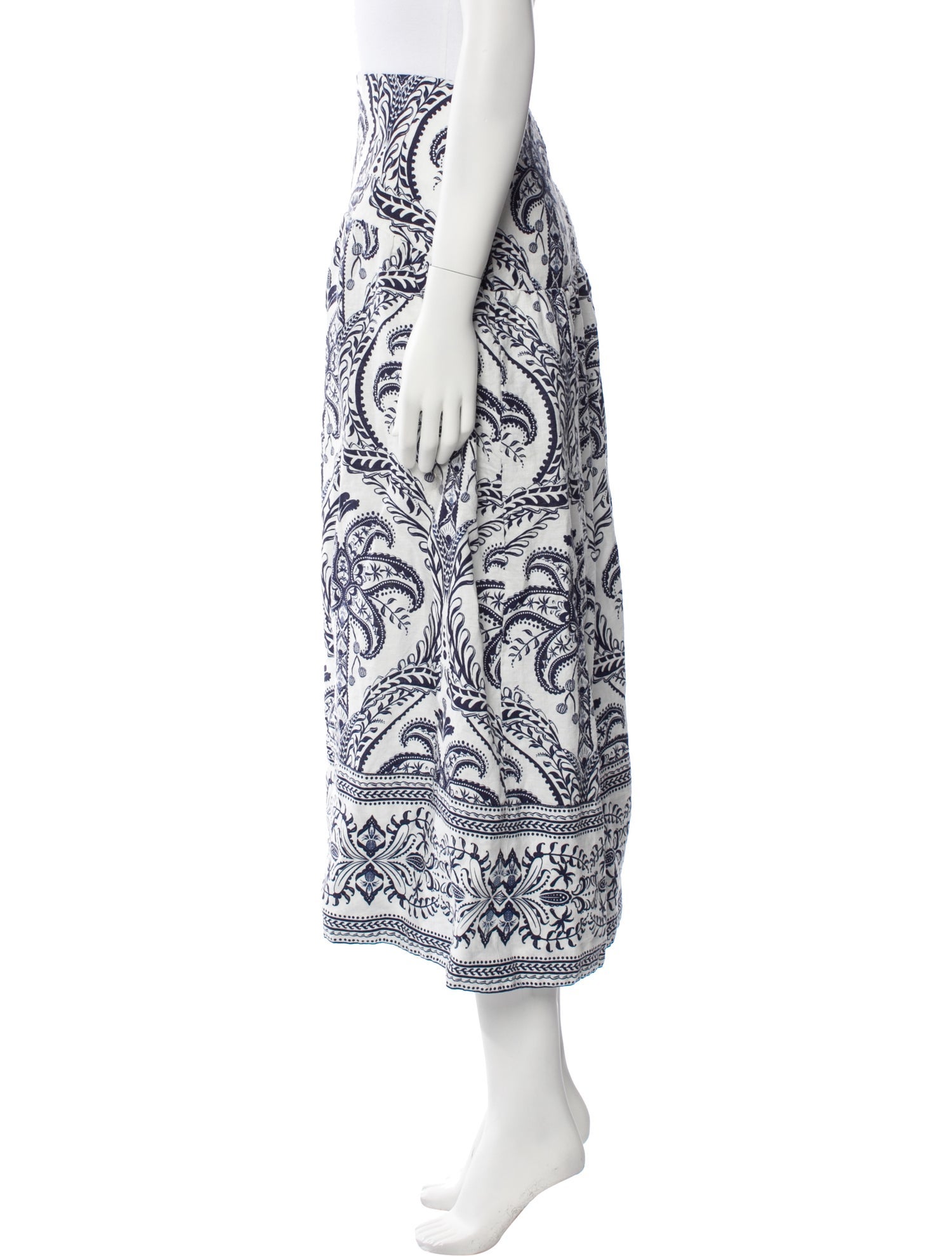 Farm Rio Linen Midi Length Skirt