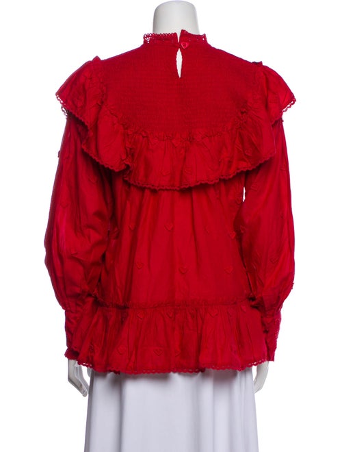 Farm Rio Mock Neck Long Sleeve Blouse