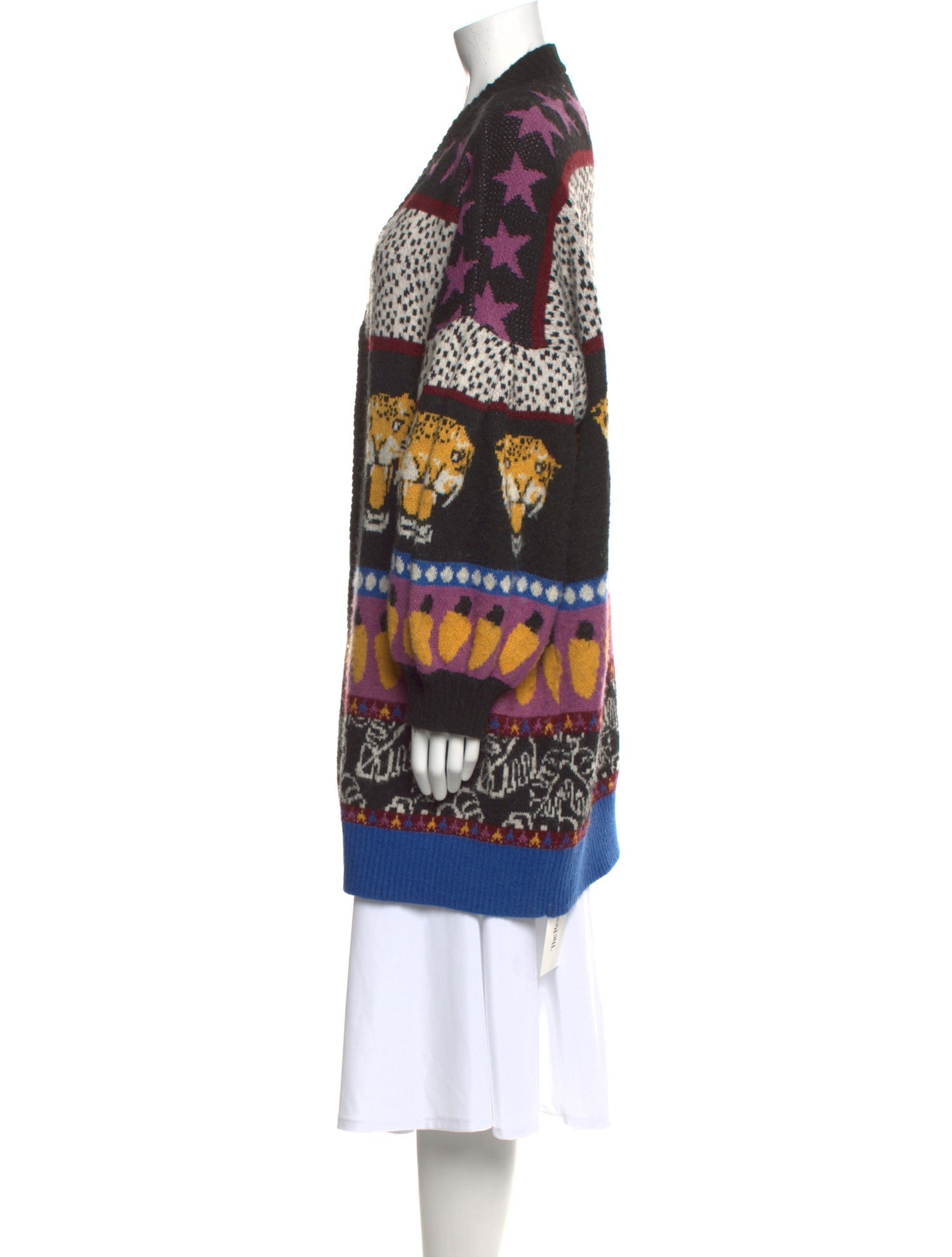 Farm Rio Printed V-Neck Sweater