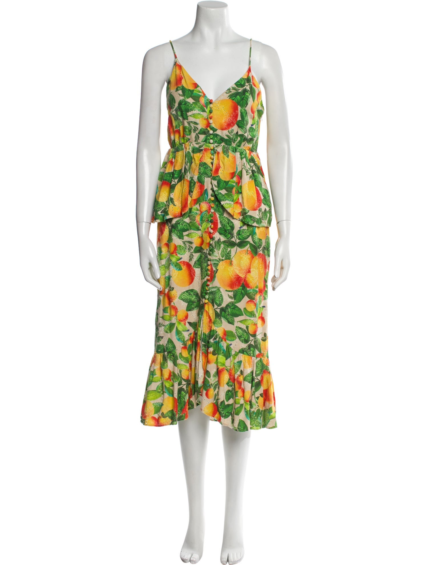 Farm Rio Floral Print Midi Length Dress