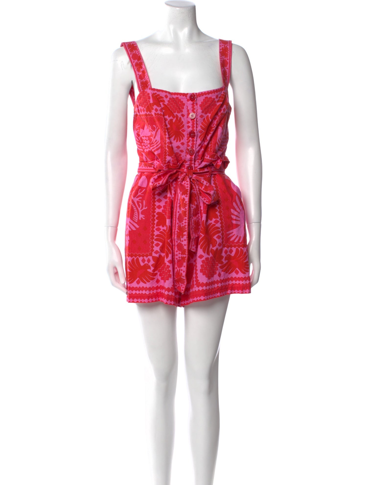Farm Rio Printed Square Neckline Romper