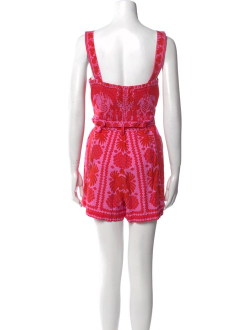 Farm Rio Printed Square Neckline Romper