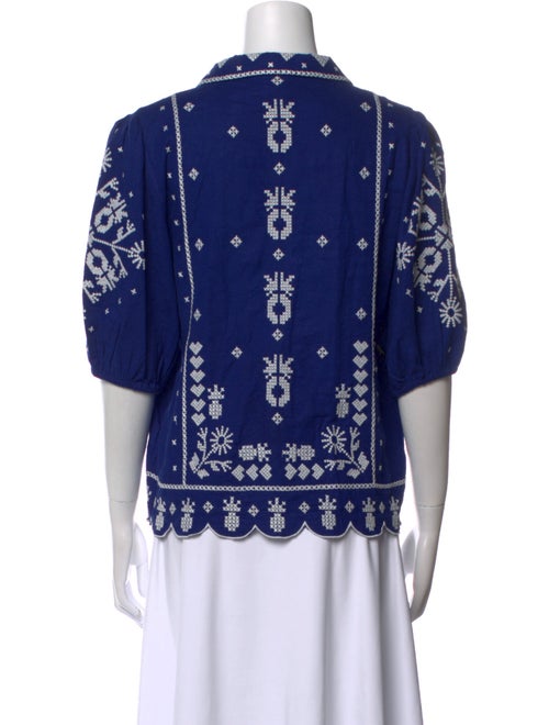 Farm Rio Printed V-Neck Blouse