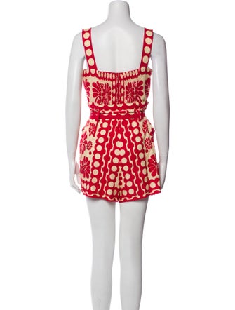 Farm Rio Floral Print Square Neckline Romper